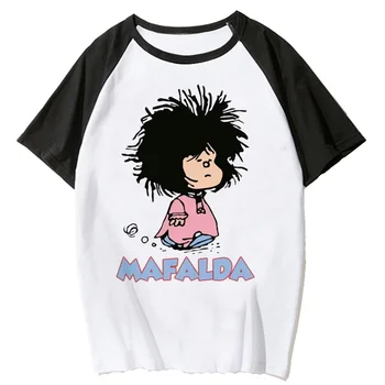 Mafalda חולצת נשים קומיקס harajuku חולצות ילדה אופנת רחוב harajuku בגדים מצחיקים