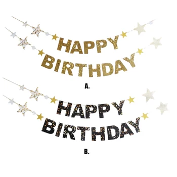 1pcs להגדיר 16 4ft זהב נייר כרטיס יום הולדת שמח כרזת יום הולדת שמח סימן שלט היום הולדת ליום הולדת מסיבת יום הולדת