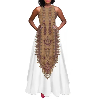 אתניות, תרבות עיצוב קיץ נשים לבוש מסורתי אפריקאי שרוולים אלגנטי למסיבת החג שמלת קיץ לנשים הרבה בגדים